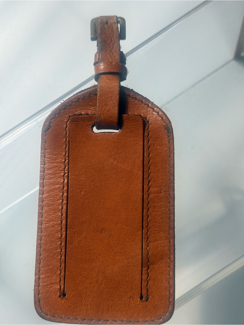 Vintage Polo Ralph Lauren Brown Leather Luggage Tag Heritage - Picture 3 of 3